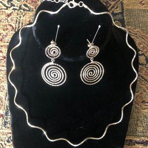 Vintage Sterling Silver necklace and earring set.